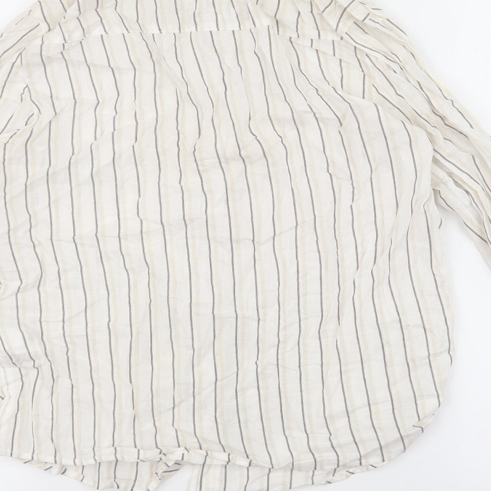 Womens UK Size 2XS Divided Ivory Basic Button-Up