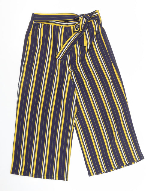 Cameo Rose Womens Multicoloured Striped Polyester Trousers Size 12 L20 in Regular Tie