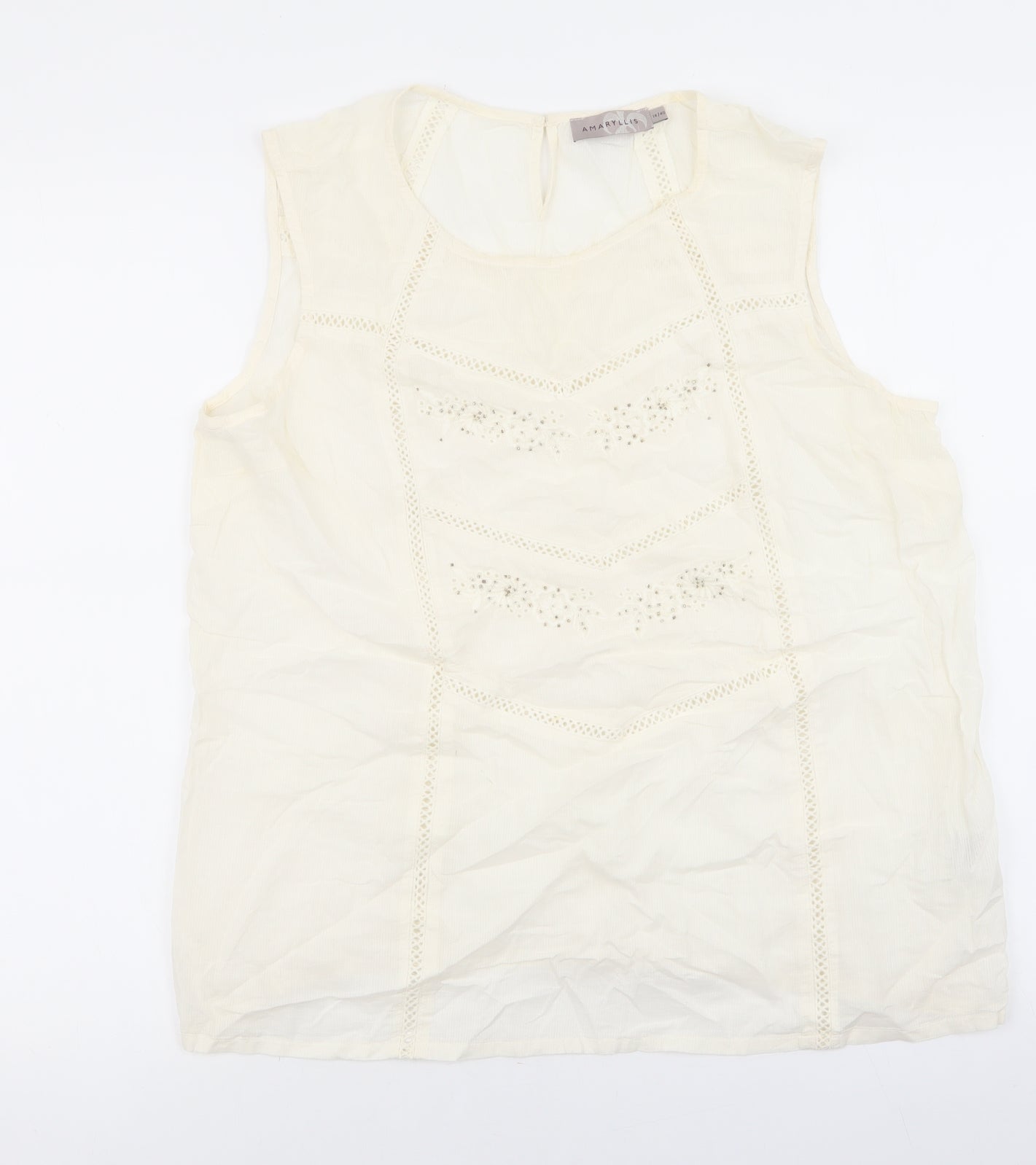 Womens UK Size 14 Amaryllis Ivory Basic Tank