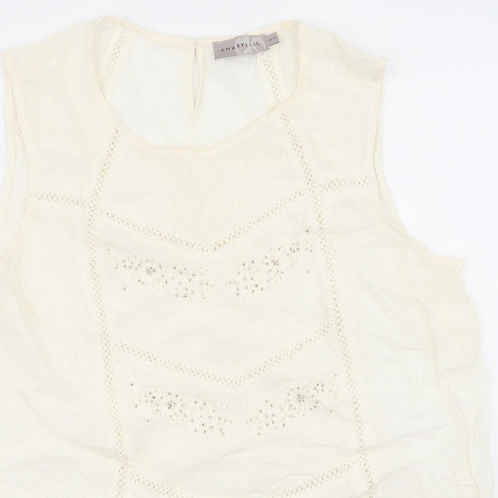 Womens UK Size 14 Amaryllis Ivory Basic Tank