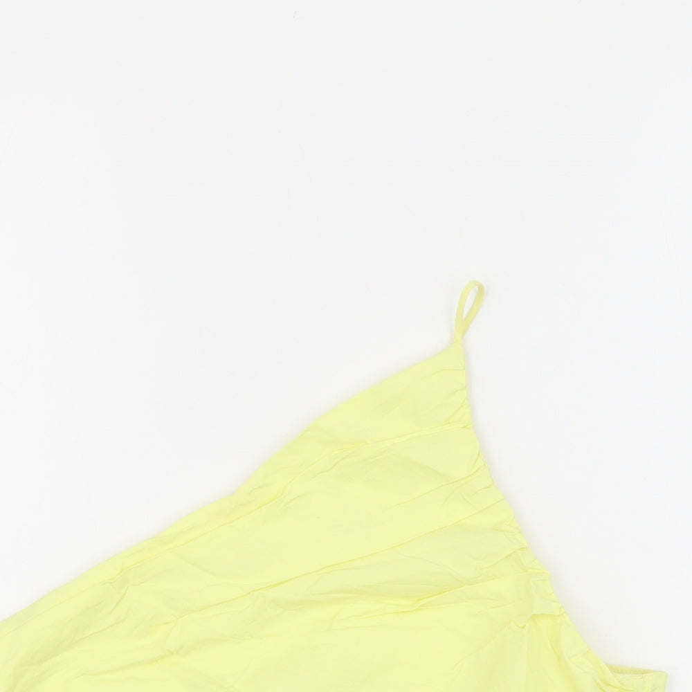 Womens UK Size L Zara Yellow Cropped Tank