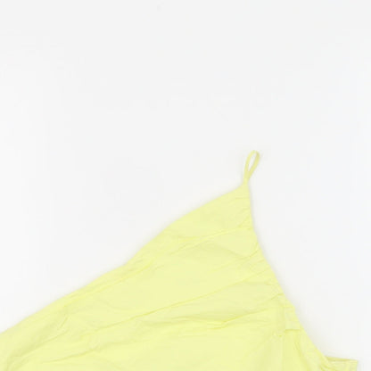 Womens UK Size L Zara Yellow Cropped Tank