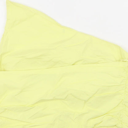 Womens UK Size L Zara Yellow Cropped Tank