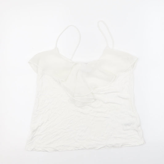 Womens UK Size L H&M White Basic Tank