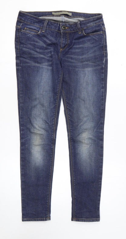 Zara Womens Blue Cotton Skinny Jeans Size 6 L27 in Regular Zip