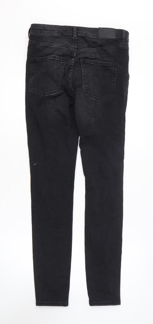 Preworn Womens Black Cotton Skinny Jeans Size 30 in L29 in Regular Zip