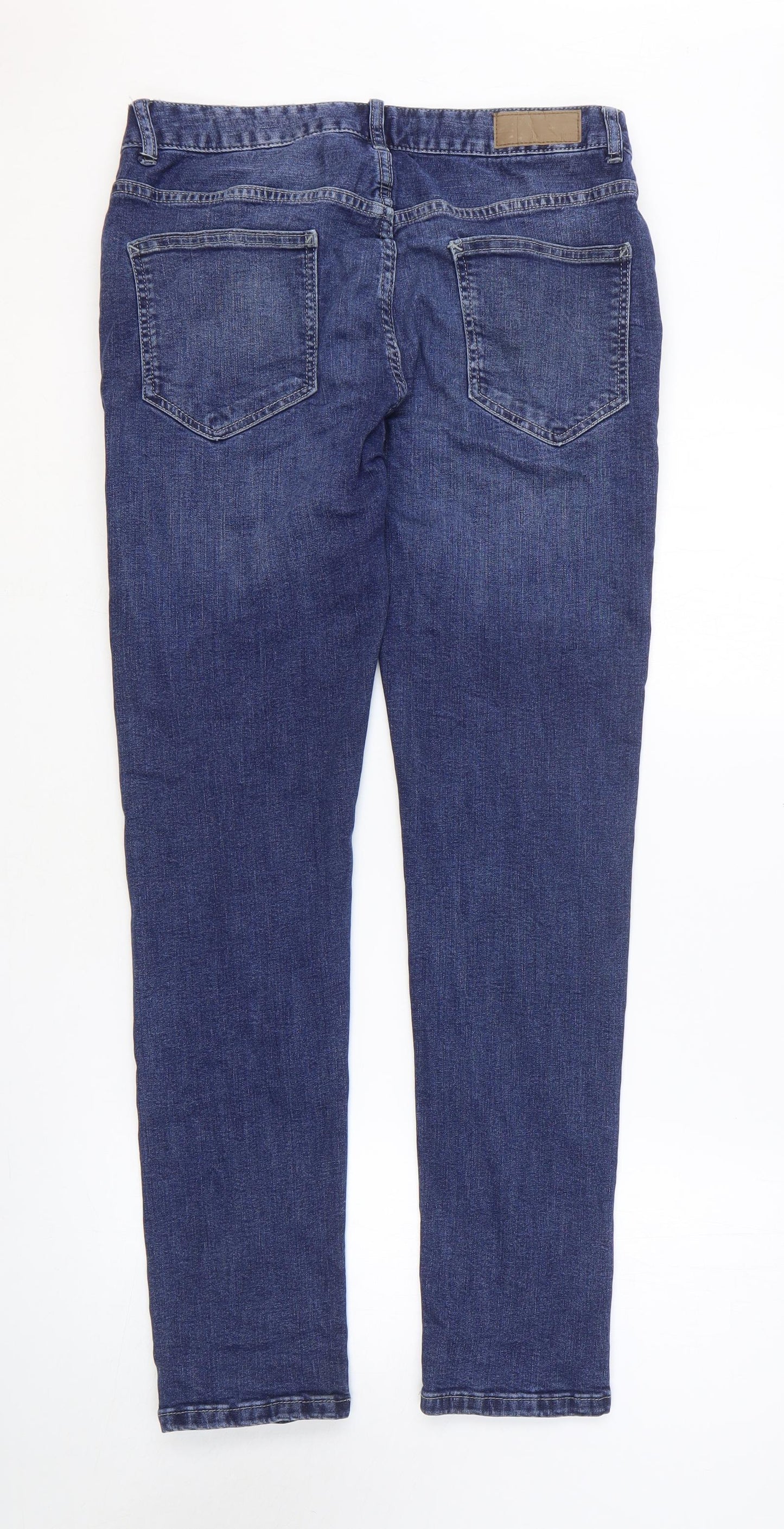 Denim & Co. Womens Blue Cotton Skinny Jeans Size 32 in L32 in Regular Zip