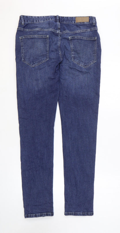Denim & Co. Womens Blue Cotton Skinny Jeans Size 32 in L32 in Regular Zip