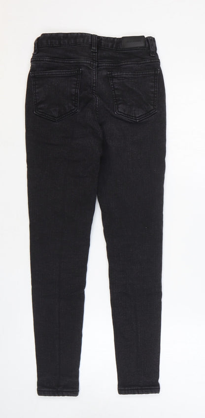 Womens UK Size 25 in Preworn Regular Fit Skinny Black Jeans