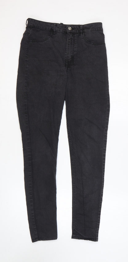 H&M Womens Black Cotton Skinny Jeans Size 12 L27 in Regular Zip