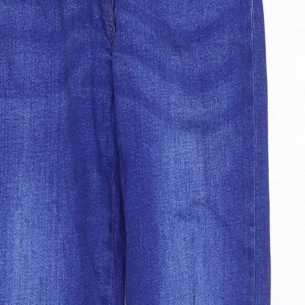 NEXT Girls Blue Cotton Skinny Jeans Size 12 Years Regular Zip