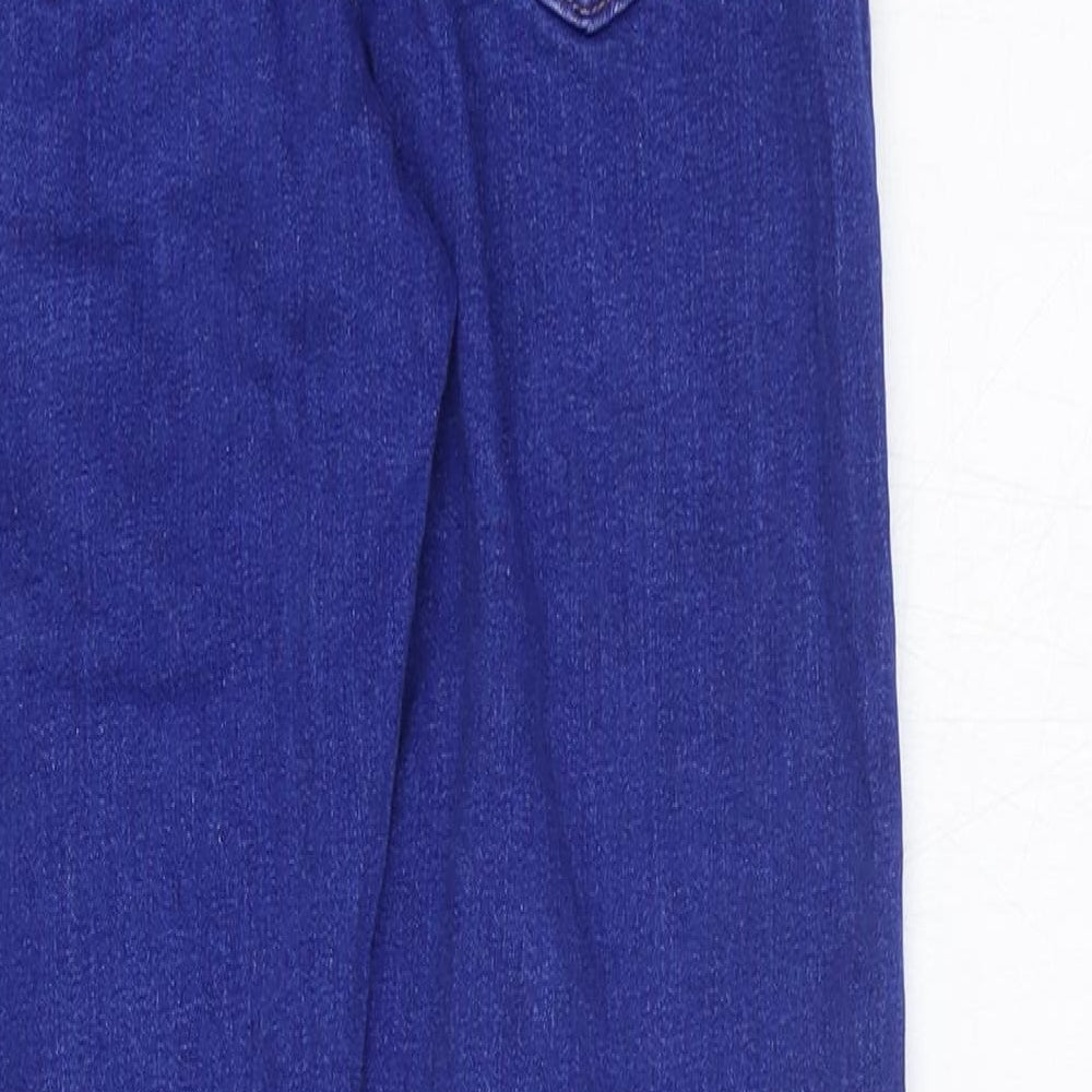 NEXT Girls Blue Cotton Skinny Jeans Size 12 Years Regular Zip