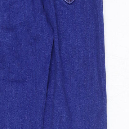 NEXT Girls Blue Cotton Skinny Jeans Size 12 Years Regular Zip