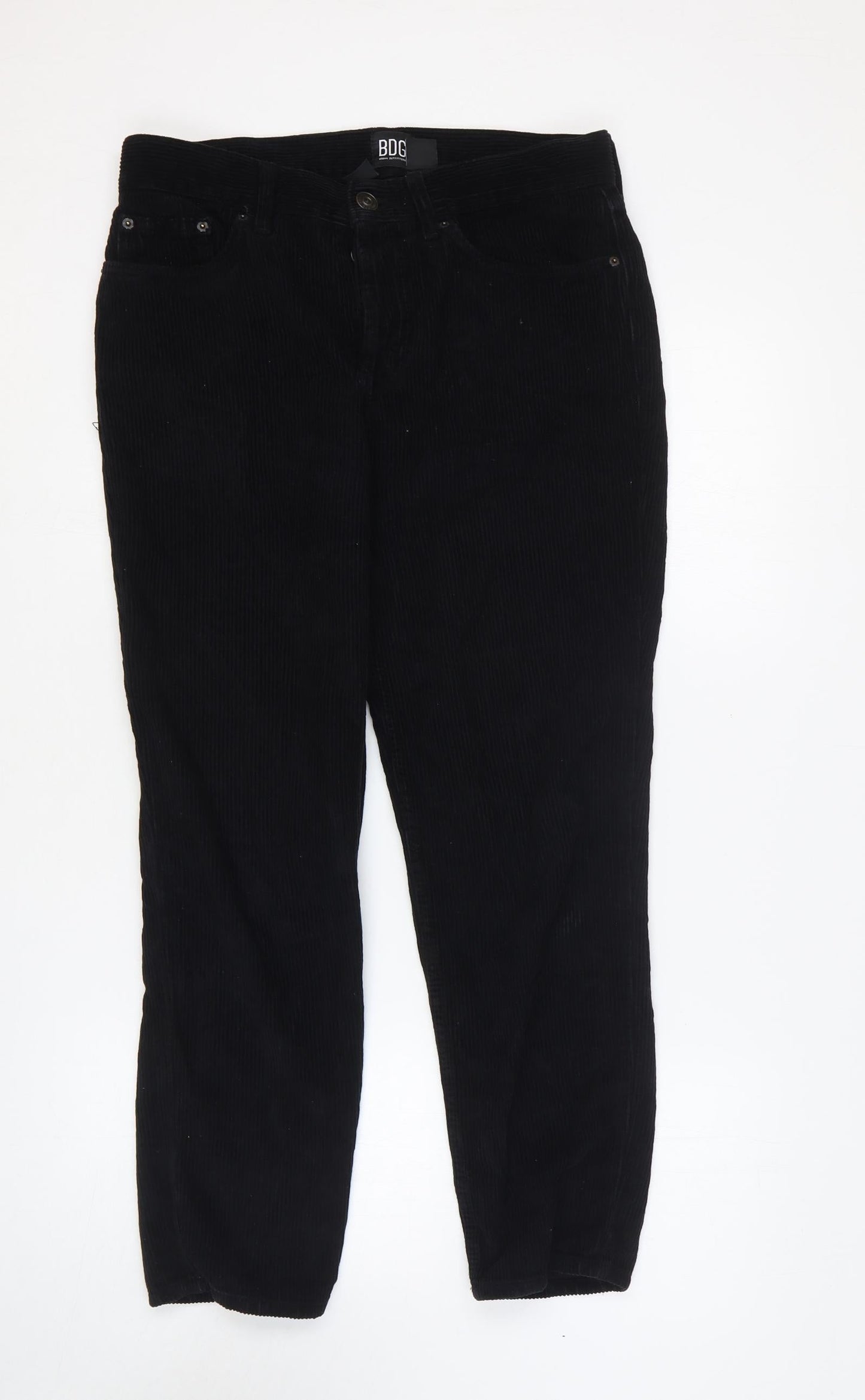 Urban Outfitters Womens Black Cotton Tapered Jeans Size 30 in L30 in Regular Button