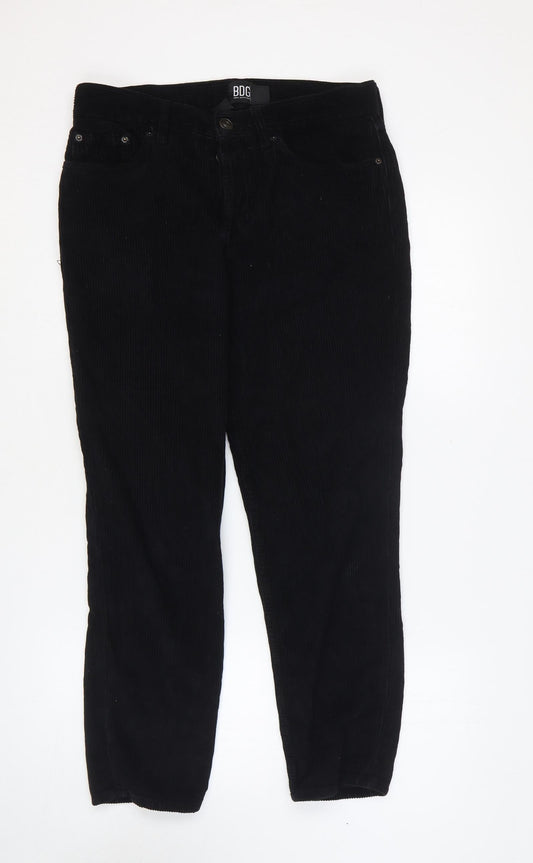Urban Outfitters Womens Black Cotton Tapered Jeans Size 30 in L30 in Regular Button