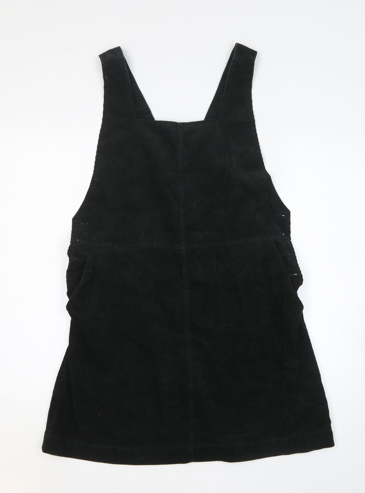 Oasis Womens Black Cotton Mini Size 12 Square Neck Button