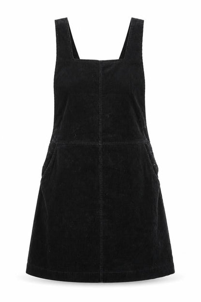 Oasis Womens Black Cotton Mini Size 12 Square Neck Button
