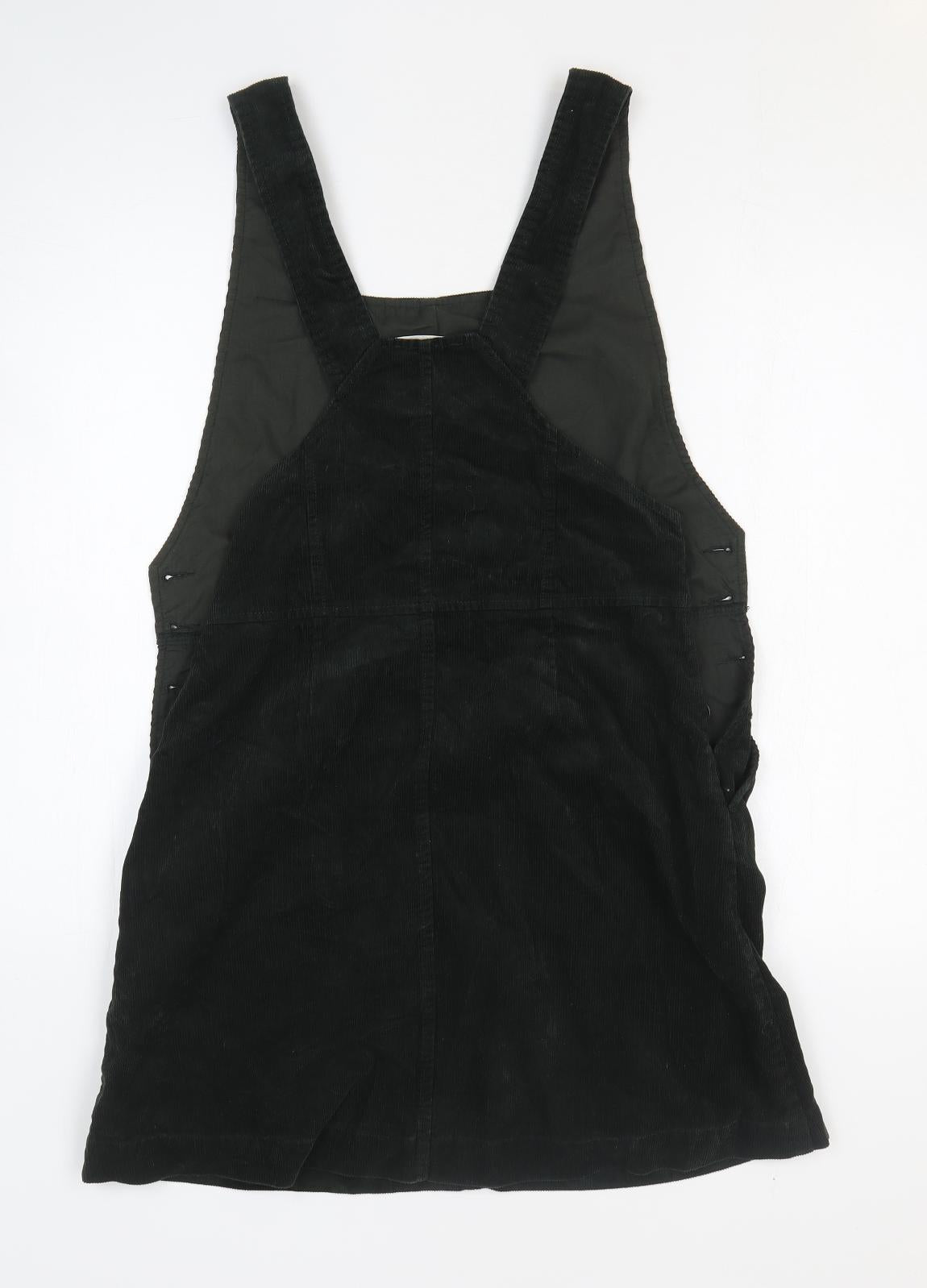 Oasis Womens Black Cotton Mini Size 12 Square Neck Button