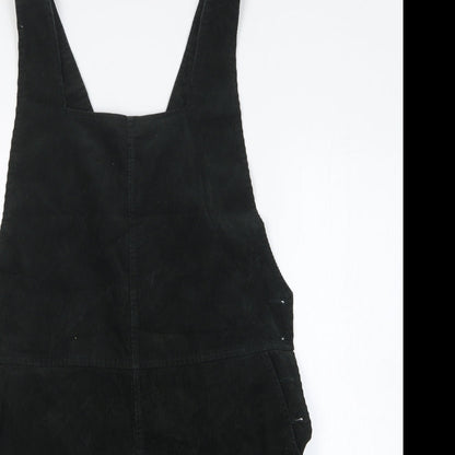 Oasis Womens Black Cotton Mini Size 12 Square Neck Button