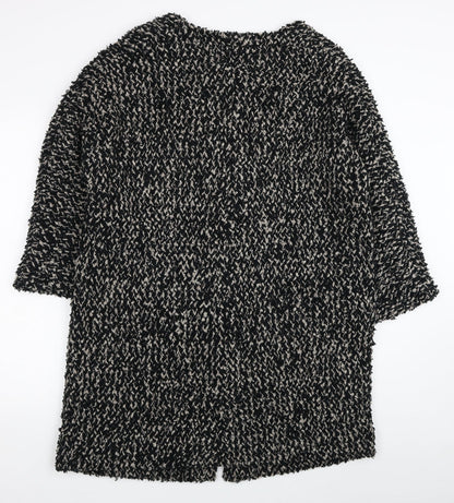 Phase Eight Womens Black Overcoat Coat Size 14 Button