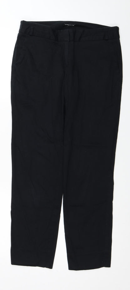Womens UK Size 10 Warehouse Regular Fit Straight Black Jeans