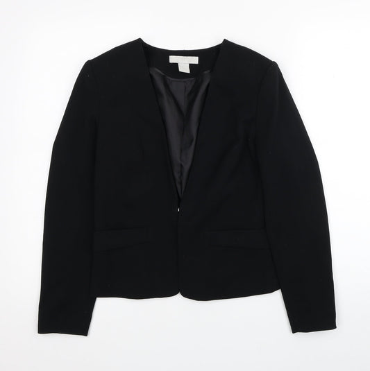 Divided by H&M Womens Black Jacket Blazer Size 8 Buckle