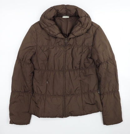 Womens UK Size 8 Kaliko Brown Puffer Jacket