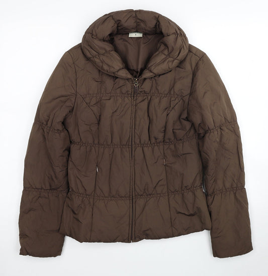 Womens UK Size 8 Kaliko Brown Puffer Jacket