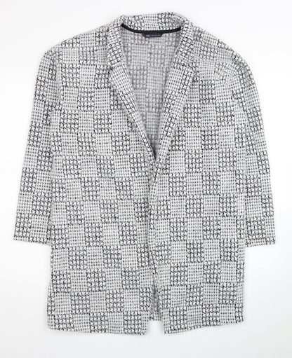 Marks and Spencer Womens White Geometric Kimono Coatigan Size 12