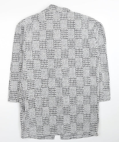 Marks and Spencer Womens White Geometric Kimono Coatigan Size 12