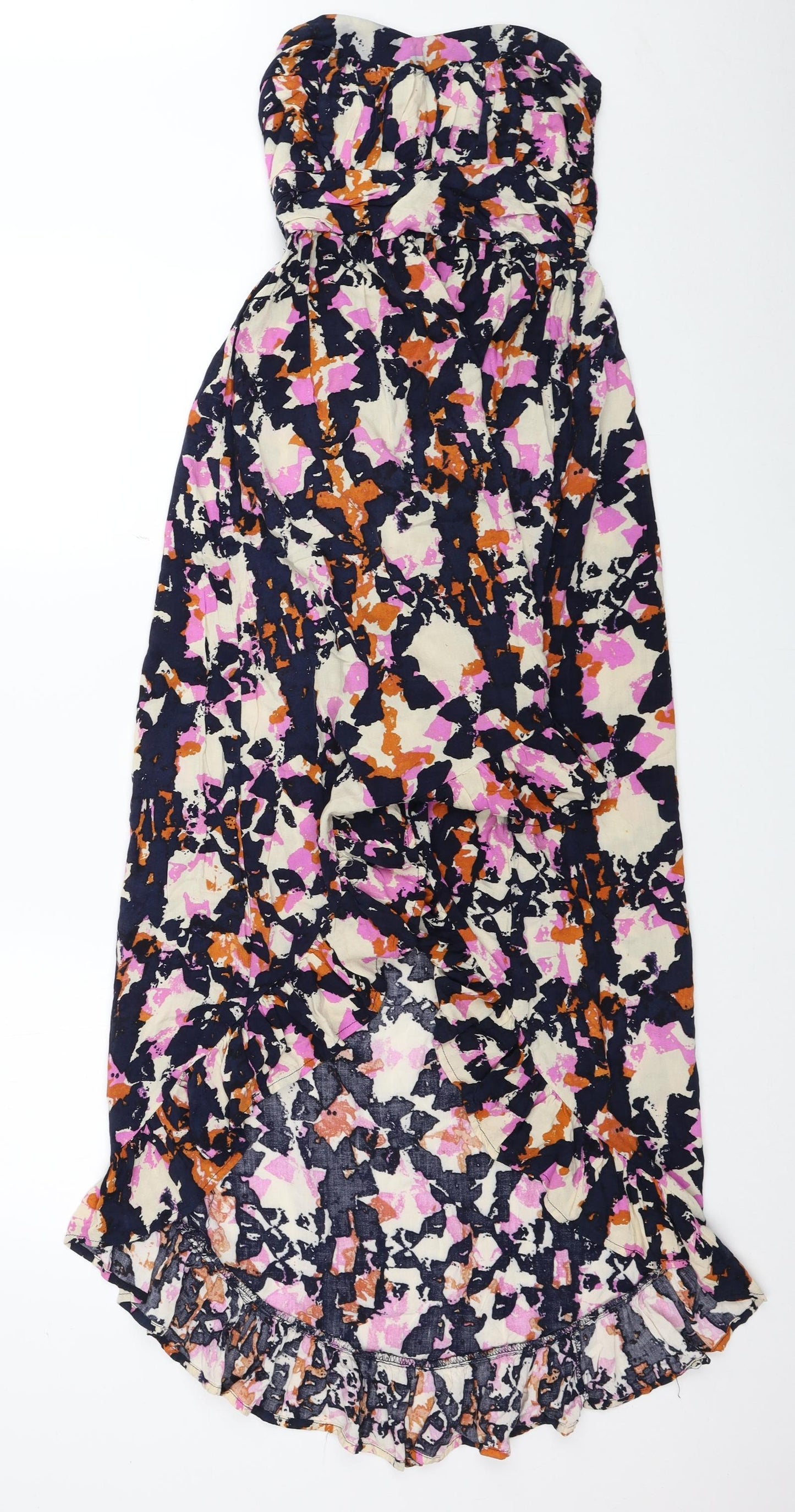 Mini Chica Womens Multicoloured Geometric Rayon Trapeze & Swing Size S Sweetheart Pullover