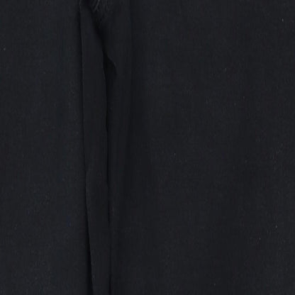 NEXT Womens Black Cotton Skinny Jeans Size 12 L24 in Regular Zip