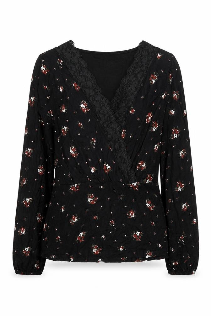 Womens UK Size 6 Boohoo Black Basic Blouse
