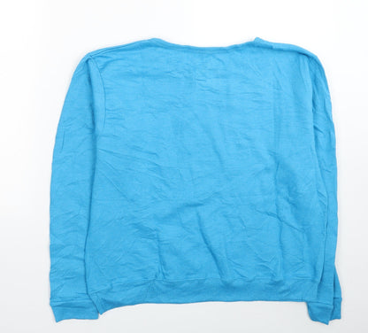 Hanes Womens Blue Cotton Pullover Sweatshirt Size M Pullover