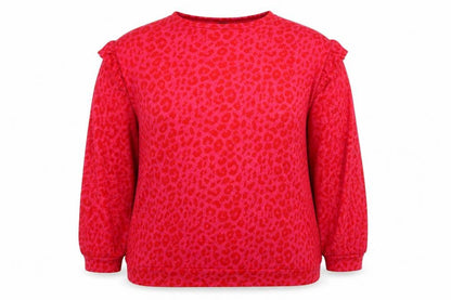 Roman Womens Pink Animal Print Viscose Pullover Sweatshirt Size 18 Pullover - Leopard Print