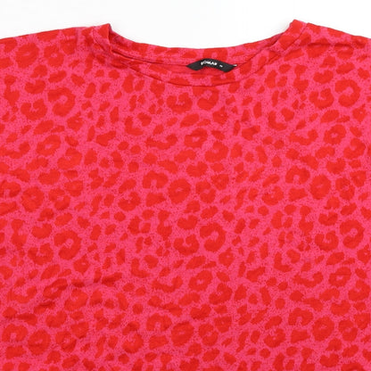 Roman Womens Pink Animal Print Viscose Pullover Sweatshirt Size 18 Pullover - Leopard Print