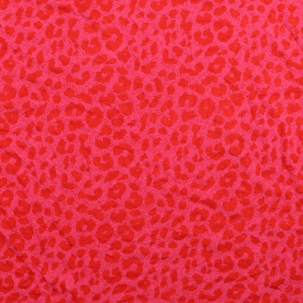 Roman Womens Pink Animal Print Viscose Pullover Sweatshirt Size 18 Pullover - Leopard Print