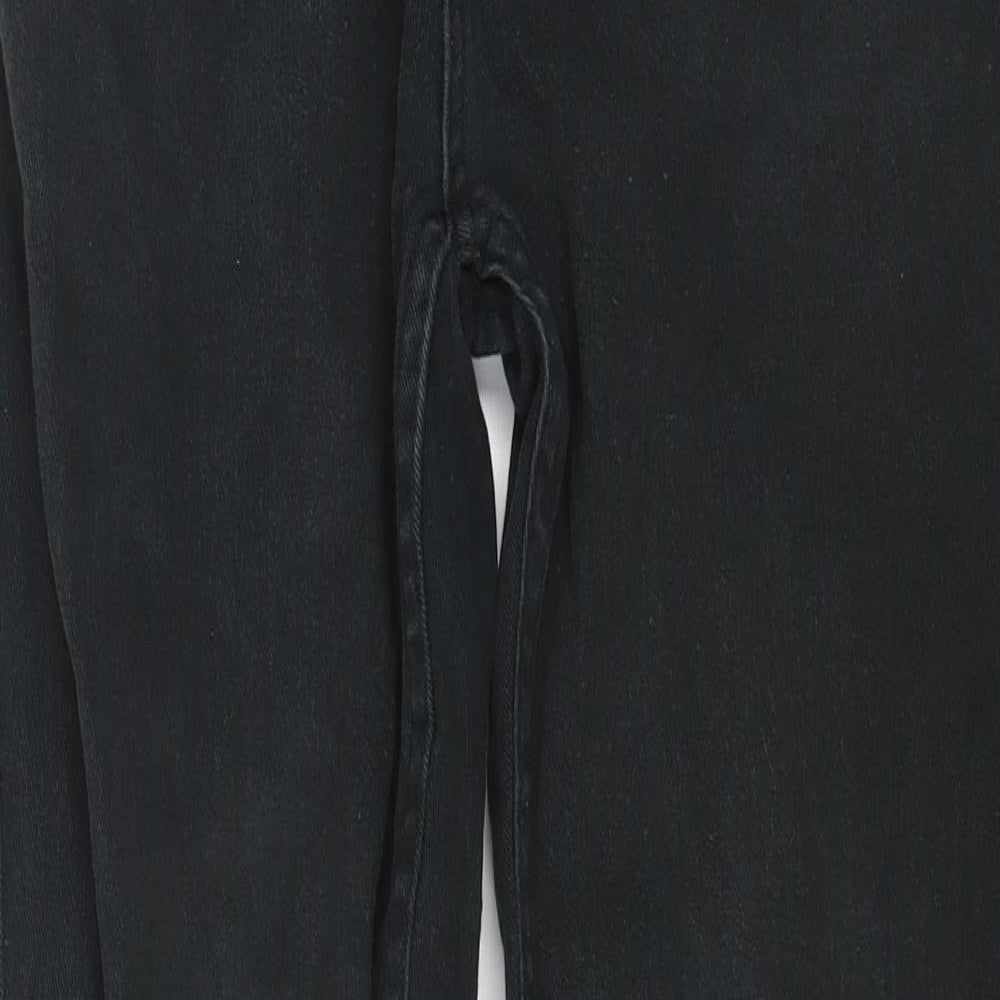 Denim & Co. Womens Black Cotton Straight Jeans Size 32 in L32 in Regular Zip