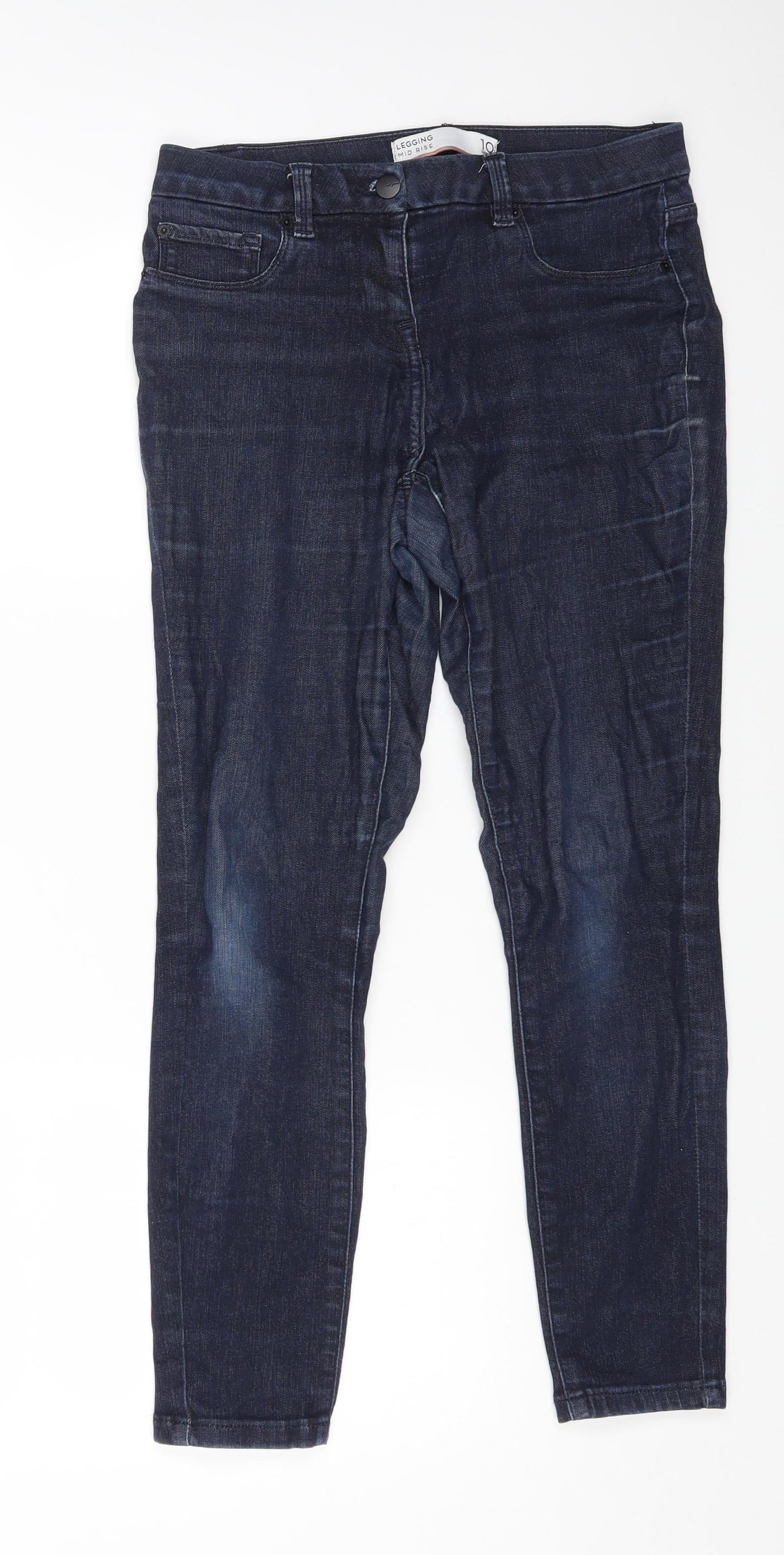 NEXT Womens Blue Cotton Jegging Jeans Size 10 L24 in Regular Button