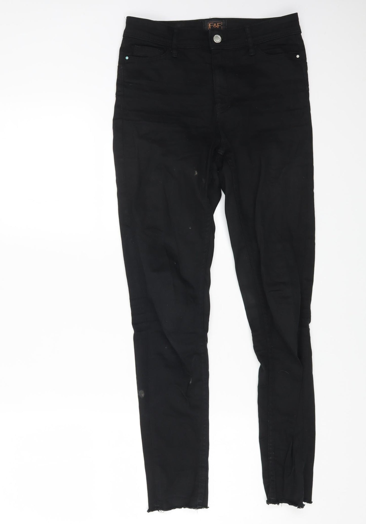Womens UK Size 6 F&F Regular Fit Straight Black Jeans