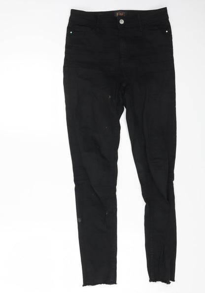Womens UK Size 6 F&F Regular Fit Straight Black Jeans