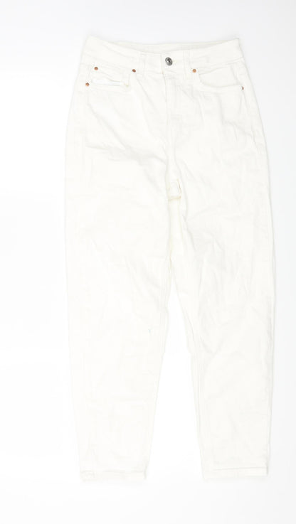 Womens UK Size 8 Marks and Spencer Regular Fit Tapered White Jeans