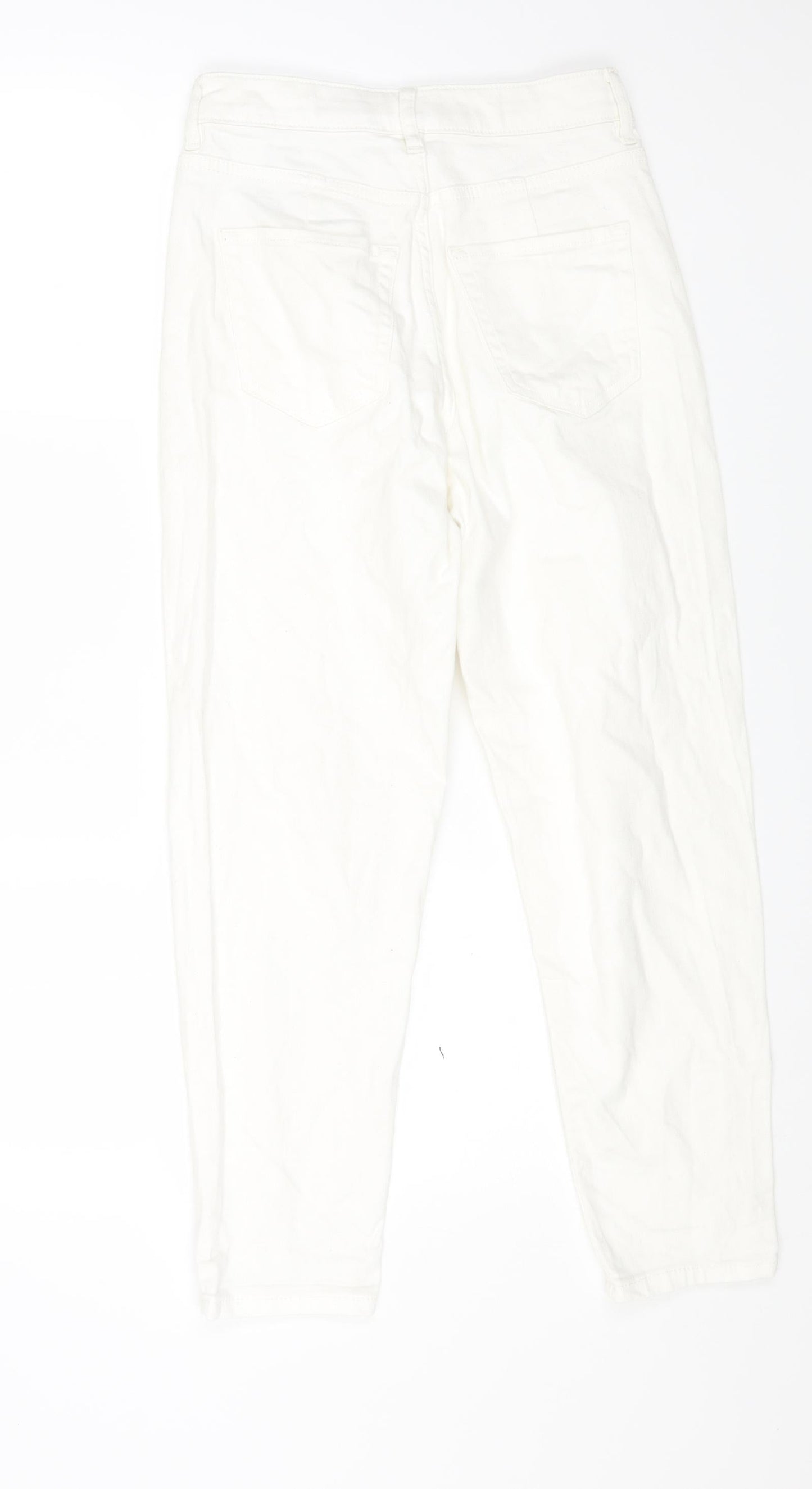 Womens UK Size 8 Marks and Spencer Regular Fit Tapered White Jeans