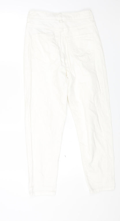 Womens UK Size 8 Marks and Spencer Regular Fit Tapered White Jeans