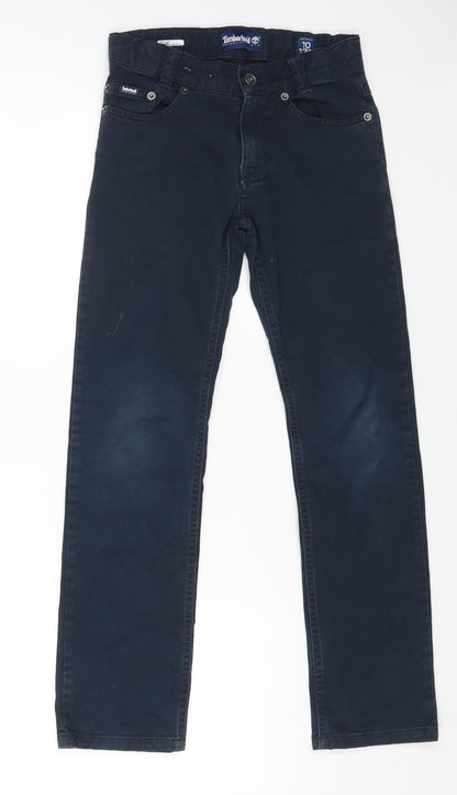 Timberland Womens Blue Cotton Straight Jeans Size 10 L24 in Regular Button
