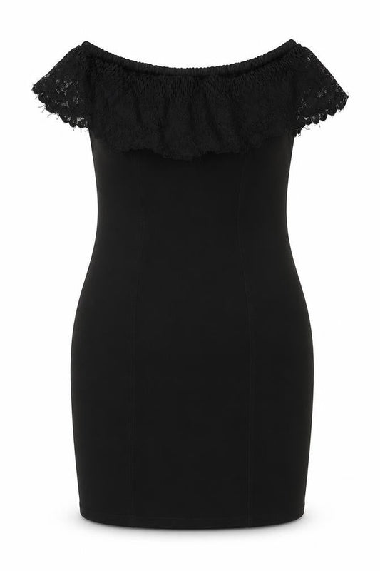 Lipsy Womens Black Polyester Bodycon Size 12 Off the Shoulder Pullover
