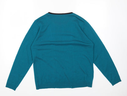 Womens UK Size M Mud Flower Green Pullover Jumper