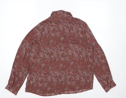 Primark Womens Multicoloured Geometric Polyester Basic Button-Up Size 10 Collared