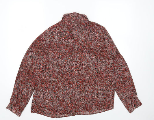 Primark Womens Multicoloured Geometric Polyester Basic Button-Up Size 10 Collared