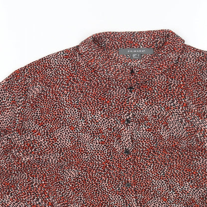 Primark Womens Multicoloured Geometric Polyester Basic Button-Up Size 10 Collared
